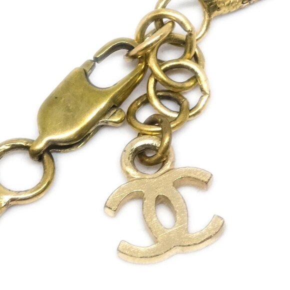 Chanel Heart CC Chain Bracelet Gold Rhinestone 01P - Picture 2 of 4